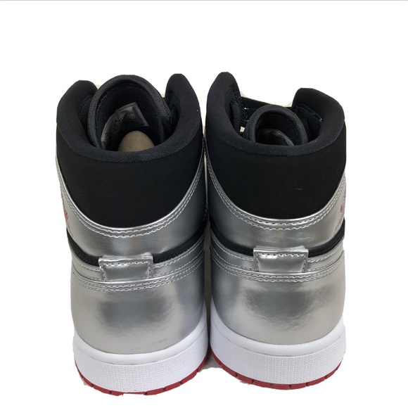 Nike Air Jordan 1 Retro Mid Gym Red Silver 10.5 - Picture 5 of 7